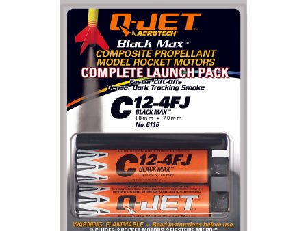 Quest Q-Jet™ C12-4FJ Black Max Rocket Motors Value 12-Pack - Q6324 Online now