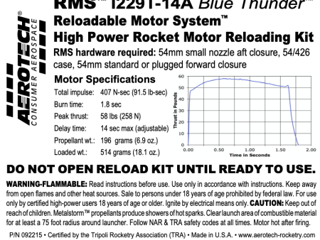 AeroTech I229T-14A RMS-54 426 Reload Kit (1 Pack) - 092215 Online Sale