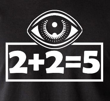 1984 Inspired T Shirt - 2 Plus 2 Equals 5 - George Orwell For Sale