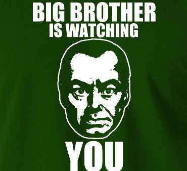 1984 Inspired T Shirt - Big Brother Is Watching You - George Orwell Online Hot Sale