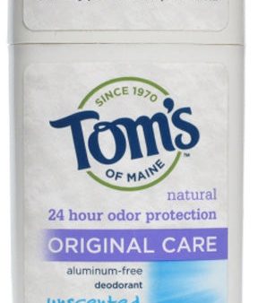 TOM S OF MAINE - Original Care Deodorant Stick Unscented - 6 x 2.25 oz. Sticks Supply