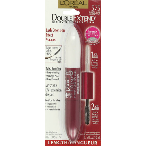 L OREAL - Double Extend Beauty Tubes Mascara 575 Blackest Black - 0.33 fl. oz. (10 ml) Online Sale