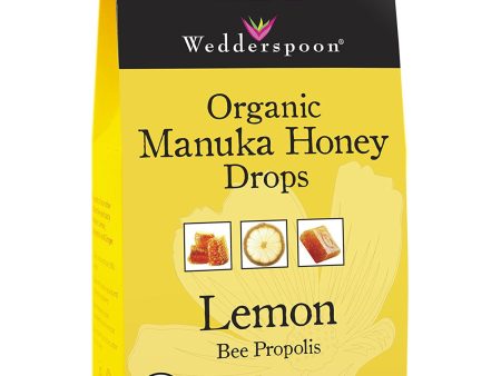 WEDDERSPOON - Organic Manuka Honey Drops, Lemon with Bee Propolis - 4 oz. (120 g) For Sale