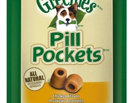 GREENIES - Pill Pockets Capsules Dog Treats Chicken Flavor - 30 Treats (7.9 oz. 224 g) For Sale