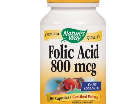 NATURES WAY - Folic Acid 800 mcg - 100 Capsules Sale