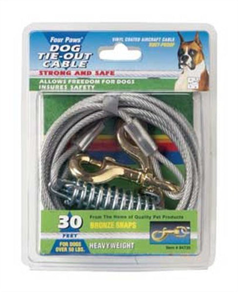 FOUR PAWS - Heavy Weight Tie-Out Cable Silver - 30 Feet Online now