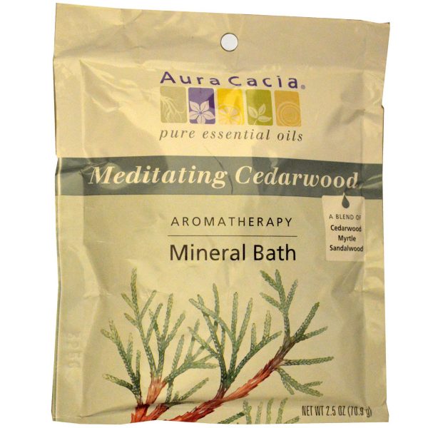 AURA CACIA - Aromatherapy Mineral Bath, Meditating Cedarwood - 6 x 2.5 oz. Packets Discount