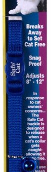 COASTAL - Nylon Adjustable Breakaway Cat Collar Blue - 3 8  x 8 -12  Discount