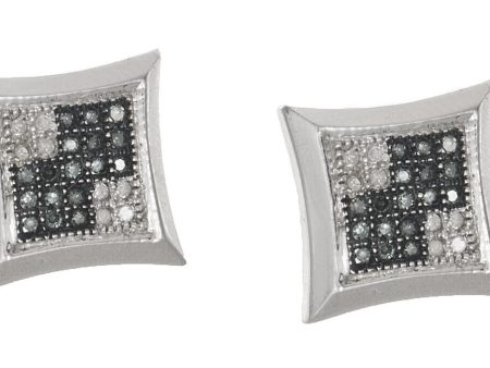 14k White Gold 11mm Two-Tone .30ct Diamond Stud Earrings Online