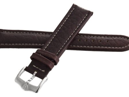 Authentic Bulova 20mm x 18mm Brown Leather Silver Buckle Watch Band Strap 98C71 Sale