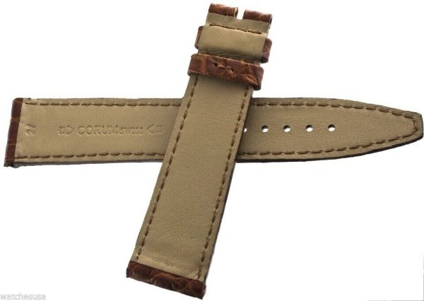 Corum 21mm x 18mm Brown Alligator Leather Mens Watch Band Strap NEW For Discount