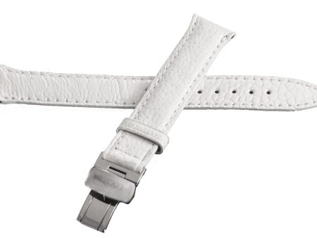 LOCMAN Women s 17mm White Lizard Leather Silver Buckle Watch Band Strap Discount