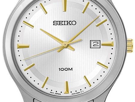 Seiko SUR053 Silver Dial Two Tone Stainless Steel Men s Watch on Sale